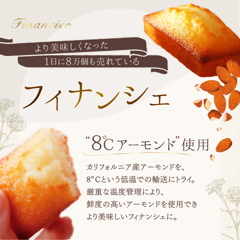 【着日指定できます!!】【お試しセット】アンリ・シャルパンティエ『フィナンシェ(8個入り)』_H0030-004