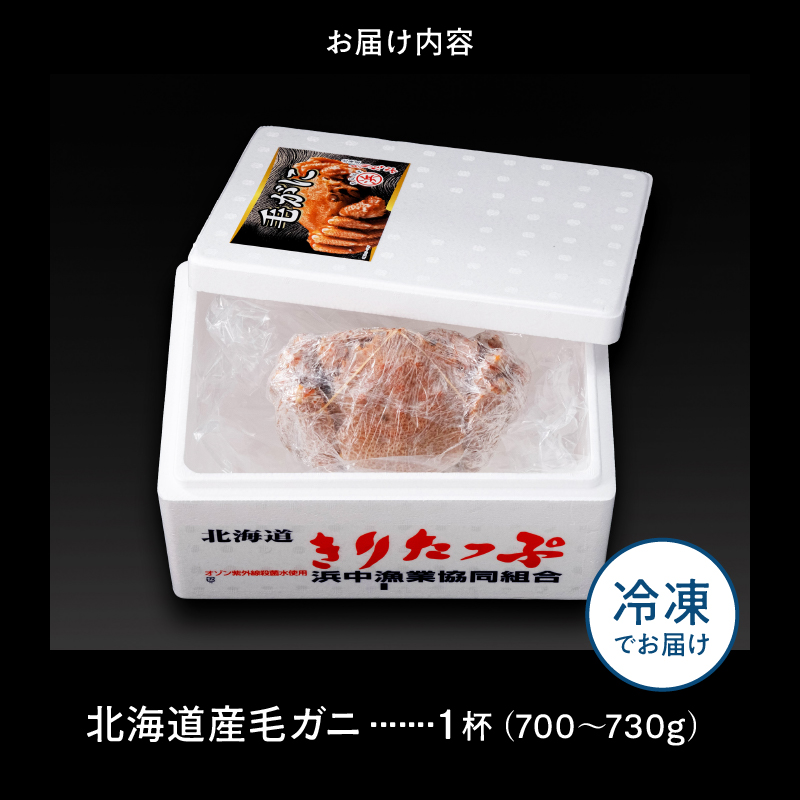 北海道産 毛ガニ1杯(700～730g)_H0001-131