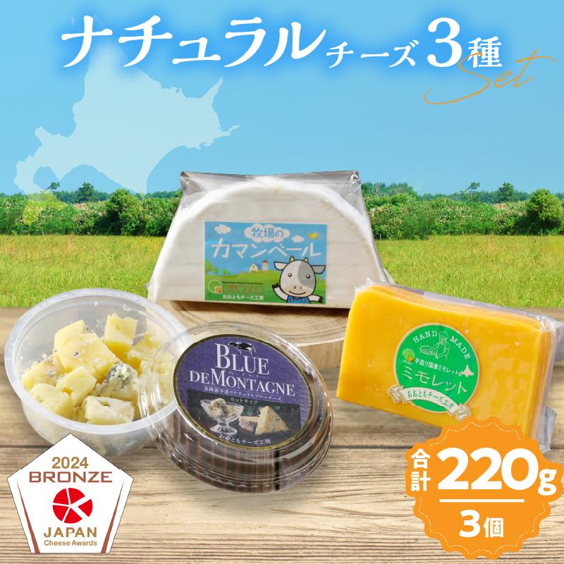 【おおともチーズ工房】《ワインとの相性抜群!!》濃厚ナチュラルチーズ3種セット_H0003-016