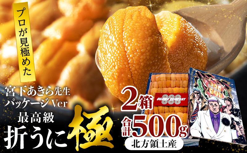 ≪プロ厳選≫最高級折うに(極)宮下あきら先生パッケージVer計500g うに ウニ 雲丹 折うに 海鮮 海産物 北海道 浜中町 ふるさと納税 人気_H0014-013