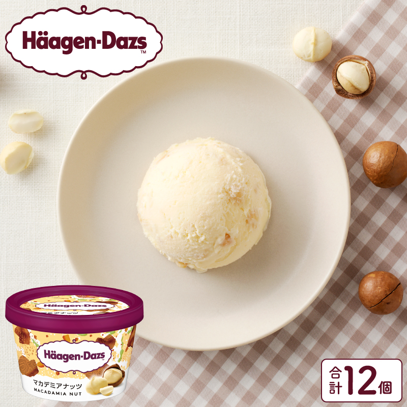 ハーゲンダッツ『ミニカップ12個セット(マカデミアナッツ味)』アイスクリーム アイス スイーツ デザート_H0016-027