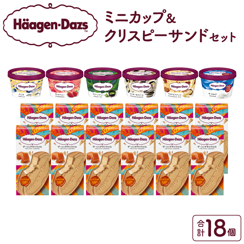 ハーゲンダッツ『ミニカップ(6個)＆クリスピーサンド(12個)セット』アイスクリーム アイス スイーツ デザート_H0016-036