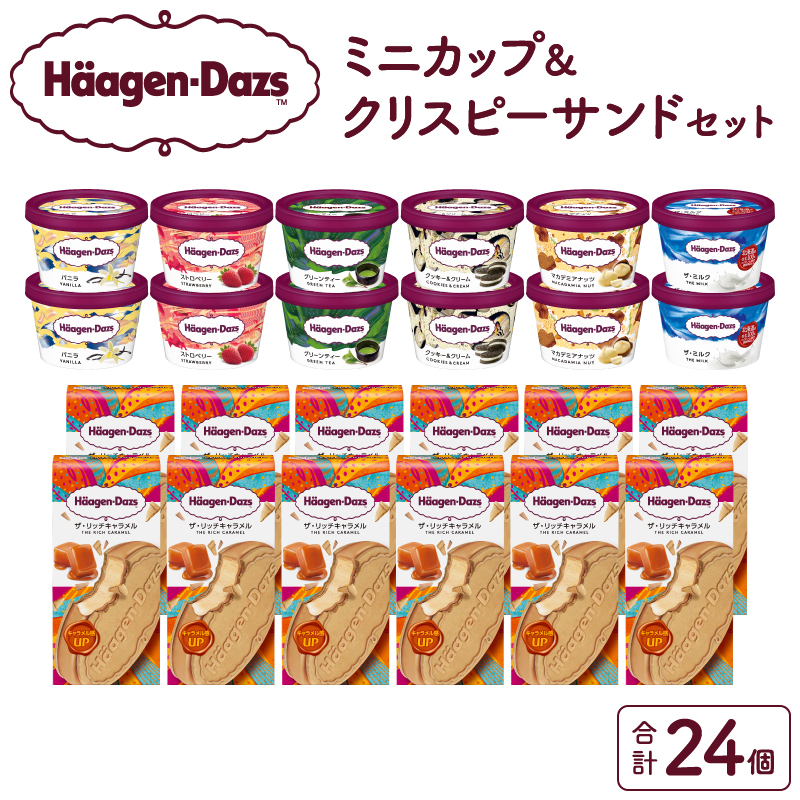 ハーゲンダッツ『ミニカップ(12個)＆クリスピーサンド(12個)セット』アイスクリーム アイス スイーツ デザート_H0016-038