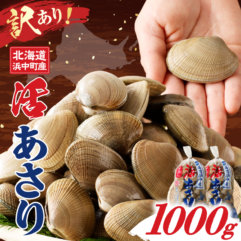 【訳あり】4月～6月発送分《先行予約・期間限定》浜中町産活あさり(500g×2袋セット)_H0023-049