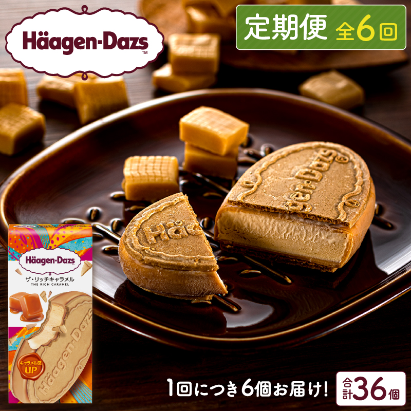 ＜全6回定期便・連続＞ハーゲンダッツ『クリスピーサンドセット（ザ・リッチキャラメル味）計36個』アイスクリーム アイス スイーツ デザート_H0026-039
