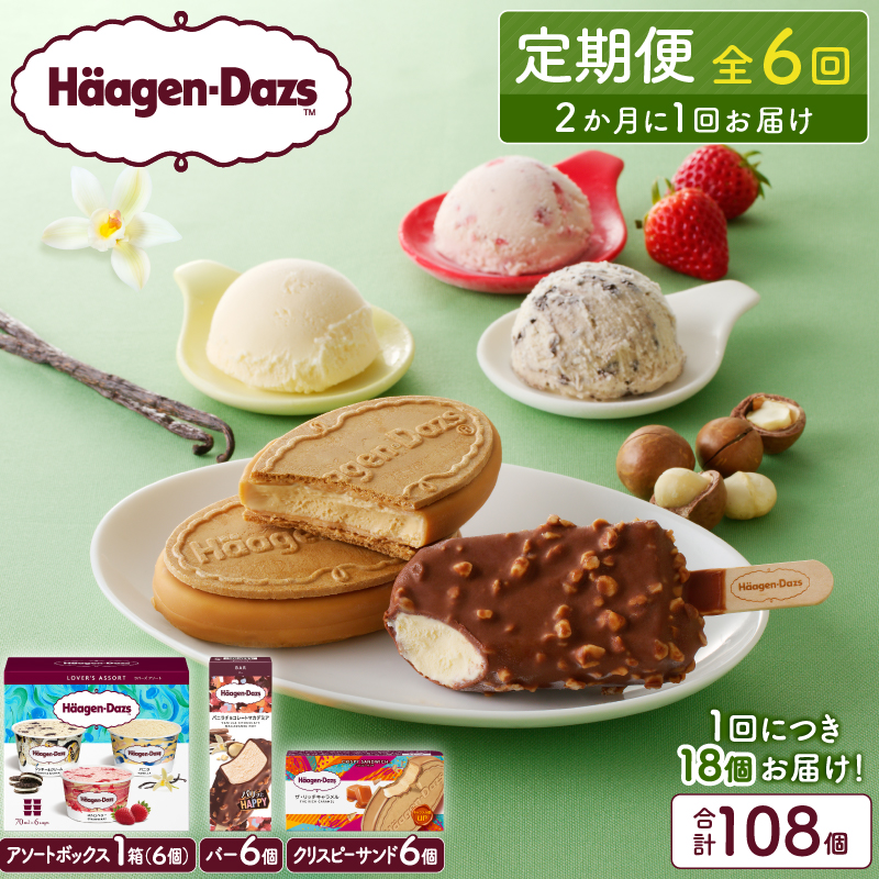 ＜全6回定期便・隔月＞ハーゲンダッツ『3種の贅沢ギフトセット(合計108個)』アイスクリーム アイス スイーツ デザート_H0026-055