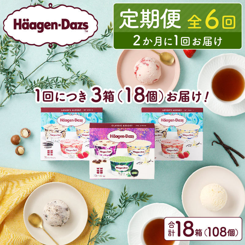 ＜全6回定期便・隔月＞ハーゲンダッツ『アソートボックス3箱セット(合計18箱)』アイスクリーム アイス スイーツ デザート_H0026-057-n