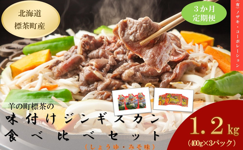 【3カ月定期便】羊の町の味付けラムの食べ比べセット　3ヶ月定期便