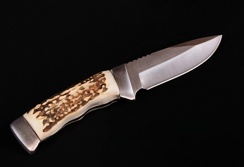 1032.弟子屈町産鹿角柄ナイフ（中）