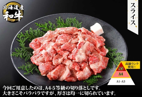 2956. 黒毛和牛 A4-A5等級 霜降り スライス 500g 牛 和牛 山わさび 送料無料 北海道 弟子屈町