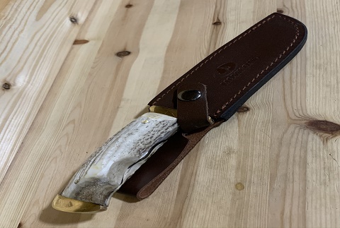 1032.弟子屈町産鹿角柄ナイフ（中）