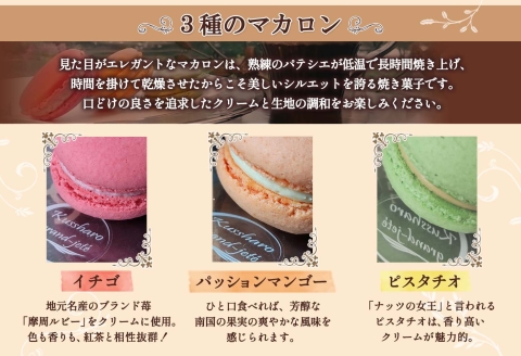 1591. マカロン 6個入り grand-jete' いちご パッションマンゴー ピスタチオ イチゴ 苺 マンゴー スイーツ 洋菓子 お取り寄せ グルメ ギフト 送料無料 北海道 弟子屈町