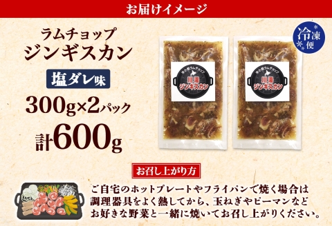 2525.ジンギスカン 塩ダレ 300g 2パック 羊肉 焼肉 味付け肉 BBQ バーベキュー お取り寄せ 郷土料理 送料無料 北海道 弟子屈町