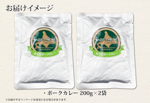 774.ポークカレー 2個 中辛 じゃがいも ポーク 豚 業務用 レトルトカレー 保存食 備蓄 まとめ買い 北海道 弟子屈町