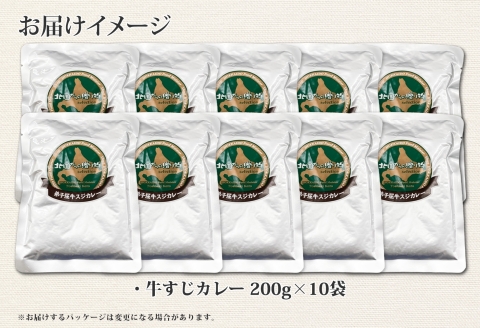 779.牛すじカレー 10個 中辛 じゃがいも 牛 牛肉 肉 業務用 レトルトカレー 保存食 備蓄 まとめ買い 北海道 弟子屈町
