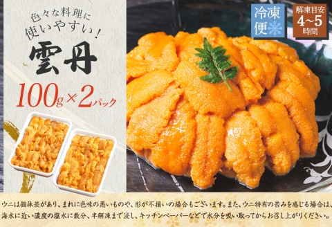 3553. 無地熨斗 ウニ チリ産 冷凍 うに 海鮮 200g 4人前 雲丹 丼 セット 熨斗 のし 名入れ不可 送料無料 北海道 弟子屈町