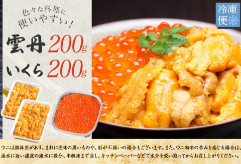 【年内配送 12月14日まで受付】3594. ウニ チリ産 冷凍 いくら 二色丼 うに イクラ 海鮮 いくら200ｇ（アメリカ産）＆うに（チリ産）100ｇ×2個セット 送料無料 北海道  弟子屈町