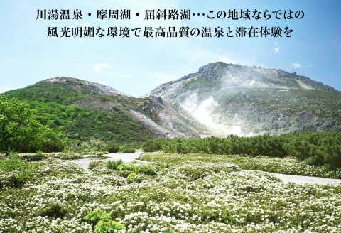 【北海道ツアー】261. カニづくしコース× 温泉宿泊セットプラン（90,000円分） 弟子屈町 川湯温泉 宿泊券 旅行券 旅行チケット【1泊2日×2名分】【オールシーズン】【平日プラン】