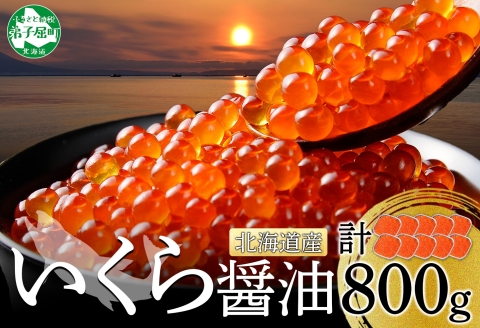 【年内配送 12月20日まで受付】3347. いくら醤油漬け 80g×10個 いくら イクラ 魚卵 魚介 海鮮 送料無料 北海道 弟子屈町