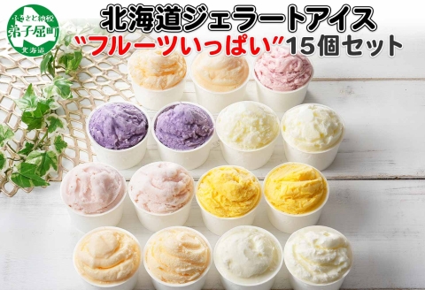 1338.アイスクリーム ジェラート 食べ比べ 15個 アイス フルーツ いっぱい C セット 手作り 北海道 弟子屈町