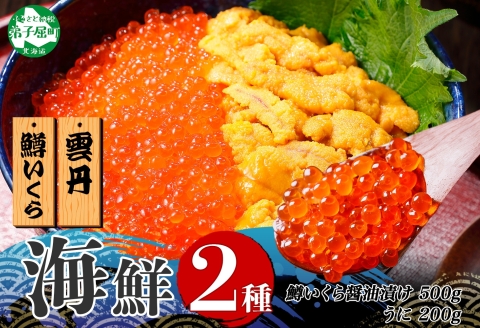 3617. 2種 海鮮丼 鱒 いくら醤油漬け 100g×5 約5-6人前 ウニ チリ産 雲丹 うに 100g×2 セット いくら イクラ いくら醤油 魚卵 ます マス 海鮮 送料無料 北海道 弟子屈町