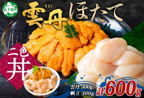 3341. 雲丹 300g ホタテ 300g 海鮮2種セット ウニ チリ産 冷凍 うに ミョウバン不使用 ほたて 貝柱 生ほたて 刺身 帆立 冷凍 海鮮 海鮮丼 お刺身 つまみ おつまみ おかず ごはんのおとも 北海道 弟子屈町