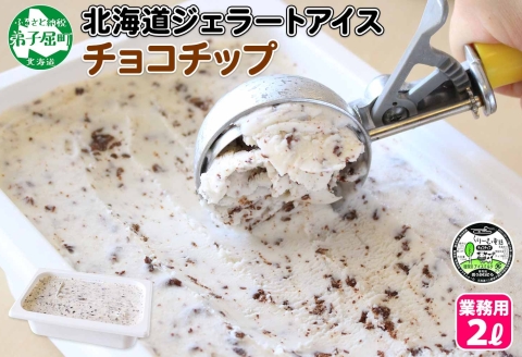 598.アイスクリーム チョコチップ ジェラート チョコ 業務用 2リットル 2L アイス 大容量  手作り 北海道 弟子屈町