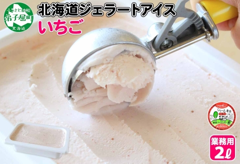 606.アイスクリーム いちご ジェラート イチゴ　苺 ベリー 業務用 2リットル 2L アイス 大容量  手作り 北海道 弟子屈町