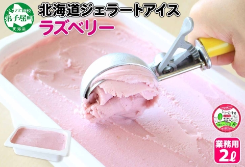 608.アイスクリーム ラズベリー ジェラート ベリー 業務用 2リットル 2L アイス 大容量  手作り 北海道 弟子屈町