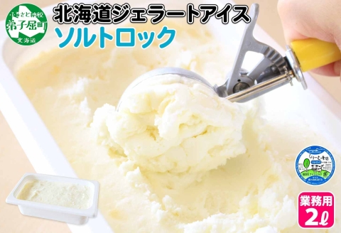 613.アイスクリーム ソルトロック ジェラート 塩 業務用 2リットル 2L アイス 大容量  手作り 北海道 弟子屈町