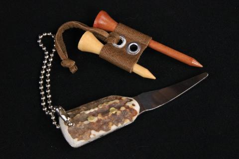 1030.鹿角1本爪グリーンフォーク＆鹿角ティーホルダーセット