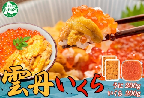 3202. ウニ チリ産 冷凍 いくら 二色丼 うに イクラ 海鮮 いくら200g(アメリカ産)&うに(チリ産)100g×2個セット 送料無料 北海道 弟子屈町