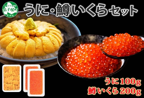 1775. 雲丹 100g 鱒いくら醤油漬け 100g×2個 うに ウニ チリ産 冷凍 いくら イクラ ます 醤油漬け お取り寄せ 魚卵 二色丼 海鮮 寿司 送料無料 北海道 弟子屈町 15000円