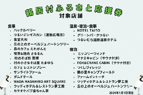 鶴居村ふるさと応援券（1,500円分）