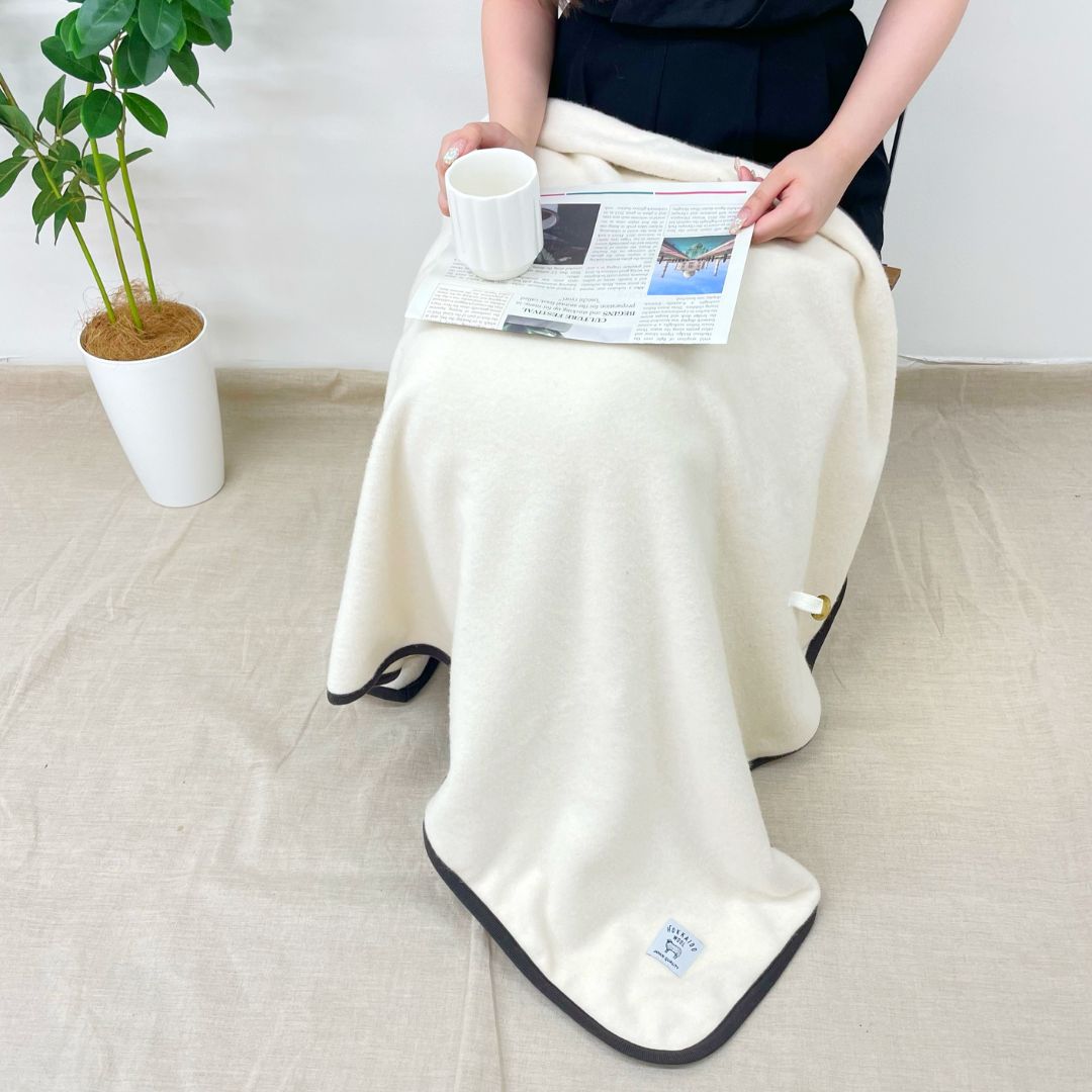 北海道ウールブランケット【キナリ・フリーサイズ1枚】_D037-1244