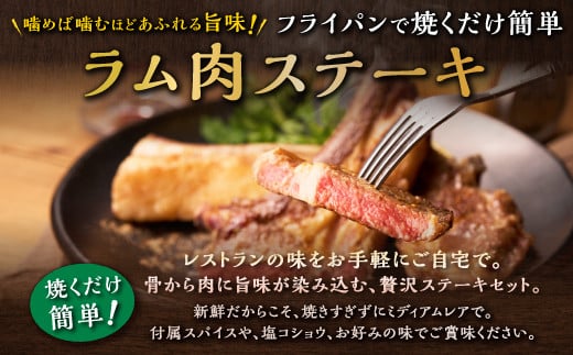 骨付きラム肉ステーキセット【300g×1パック、オリジナルスパイス10g】_I015-0443