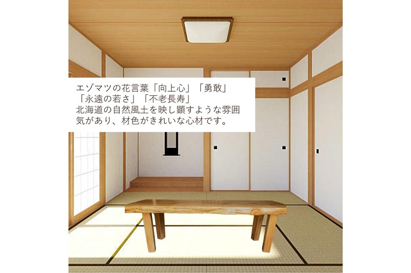 【73】座卓（台）アカエゾマツ・一枚天板【厚さ約8.5cm】_I100-0712