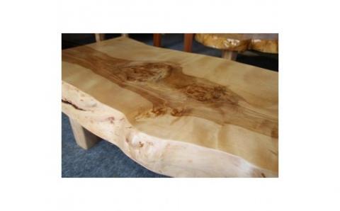 【35】座卓（テーブル）マカバ・一枚天板【厚さ約7.5cm】_I270-30009209