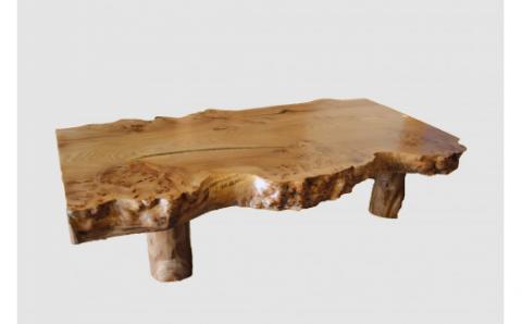 【49】座卓（テーブル）ニレ・一枚天板【厚さ約7.5cm】_I330-30009274