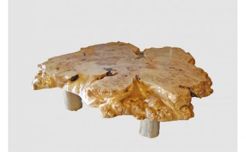 【46】座卓（テーブル）マカバ・一枚天板【厚さ約16.0cm】_I120-30009271