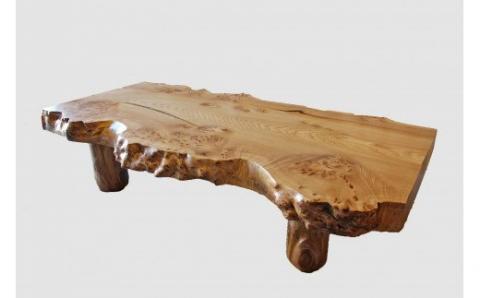 【49】座卓（テーブル）ニレ・一枚天板【厚さ約7.5cm】_I330-30009274