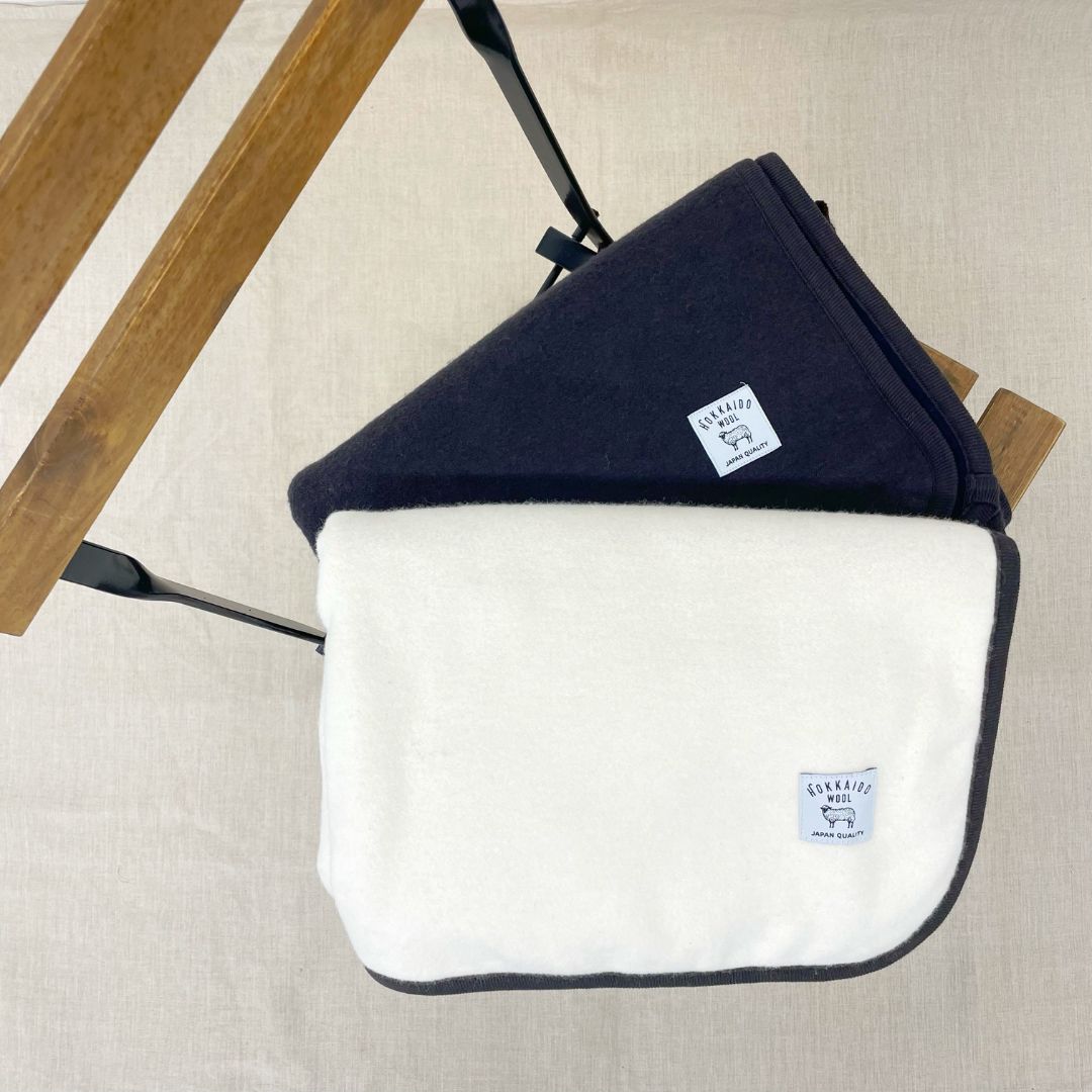 北海道ウールブランケット【キナリ・フリーサイズ1枚】_D037-1244