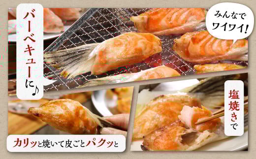  貴重！エンペラーサーモンの希少部位！ 1kg（約15枚入） 腹ビレ肉 通称「グリ」 1尾から2個しか取れない 脂乗り抜群 ふるさと納税 ハラス 鮭ハラス ふるさと納税 鮭 サーモン サケ シャケ おかず おにぎり ふるさと 人気 ランキング 北海道 白糠町_T005-1182-2512