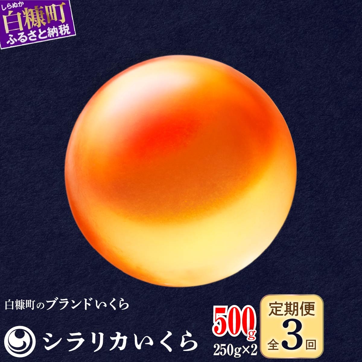 年3回お届け定期便 シラリカいくら（生いくら）【500g(250g×2)】_K093-0922