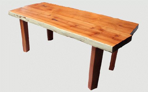 【33】座卓(テーブル)オンコ(イチイ)・一枚天板【厚さ約4cm】_I340-0346