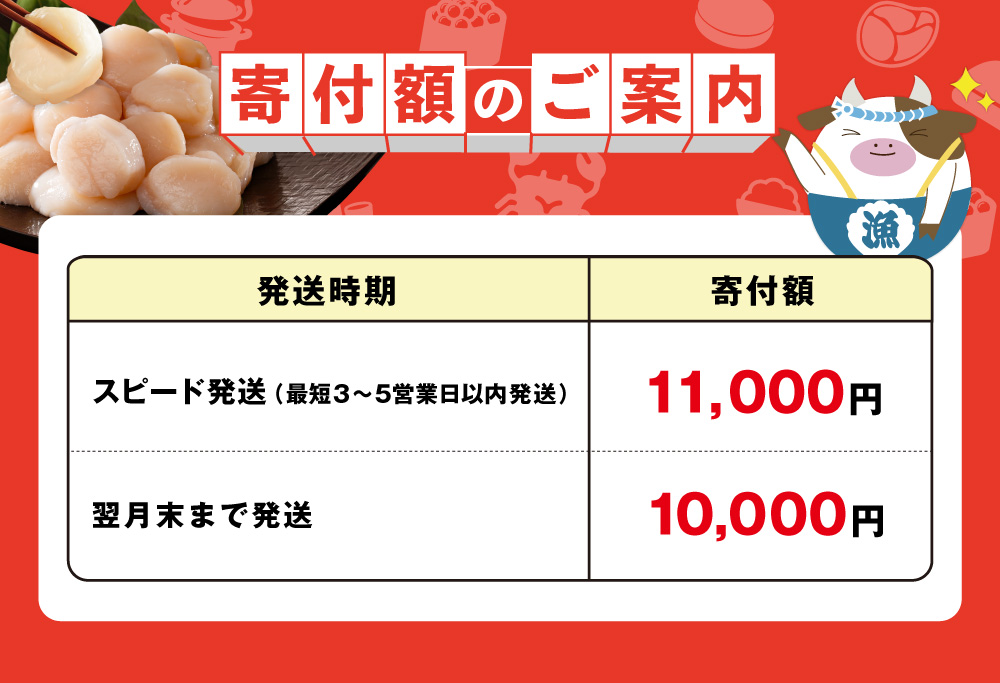 【禁輸に負けない！】【スピード配送】ほたて 貝柱 500g 北海道産 ホタテ 帆立 【スピード配送】寄付金額：11,000円