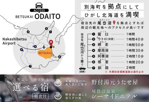 ひがし北海道 別海町の旅（羽田発着 ANA往復 航空券 + 別海町 宿泊 1泊 + レンタカー 北海道 旅行 旅行券 ホテル 旅館 宿泊券 ）