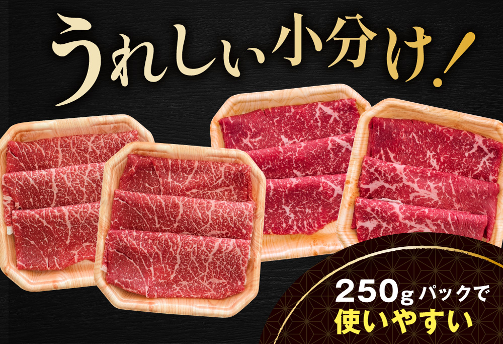 別海和牛 赤身肉スライス（モモ ウデ）1kg（250g×2パック×2箱）FF0000038（肉 にく 牛肉 北海道 別海町 しゃぶしゃぶ すき焼き ふるさと納税） 赤身肉スライス   1kg（250g×2パック×2箱）