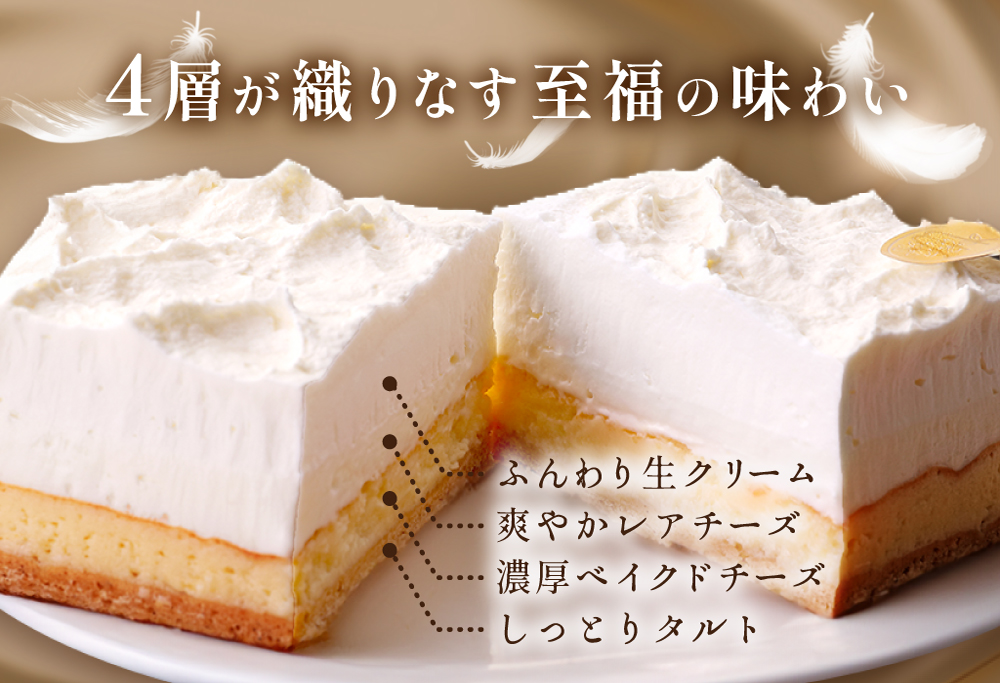 （2月）北海道 別海町 産 クリームチーズ ・ 牛乳 を 贅沢使用 至福の４層 チーズケーキ フロマージュ キュイ【MR0000001】