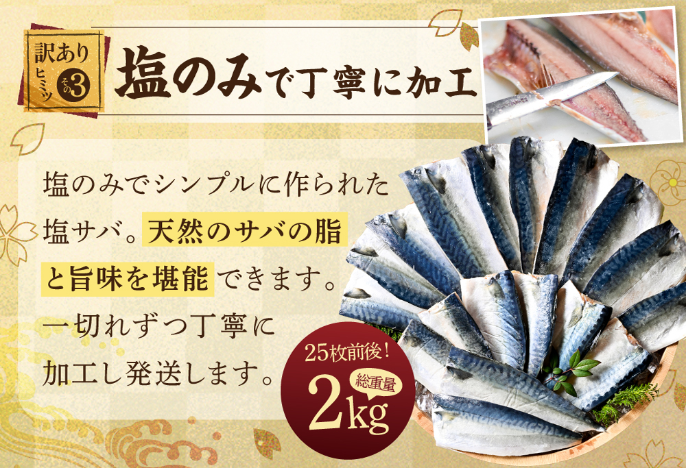 【訳あり】塩 サバ フィレ 2kg 【BS0000008_xx1】